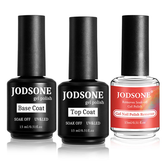 JODSONE Gel Nail Remover Quick Gel Nail Polish Remover and Base Coat Top Coat Simple Set is