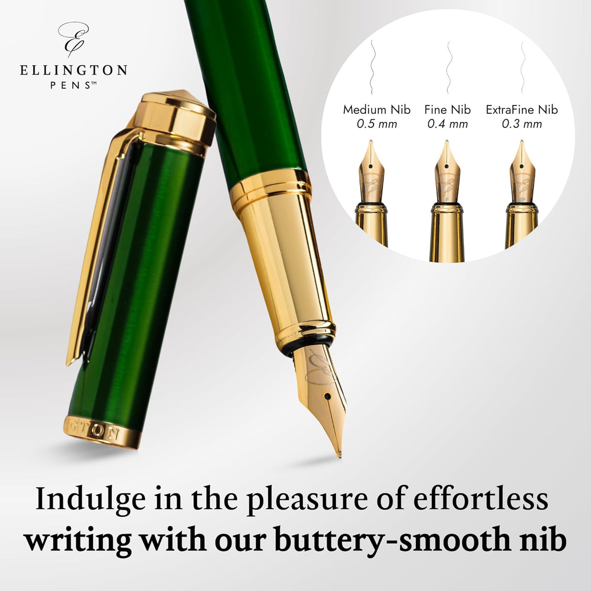 Ellington Pens Luxury Fountain Pen Set- Fountain Pens for Writing - Smooth Fine Nib - Includes
