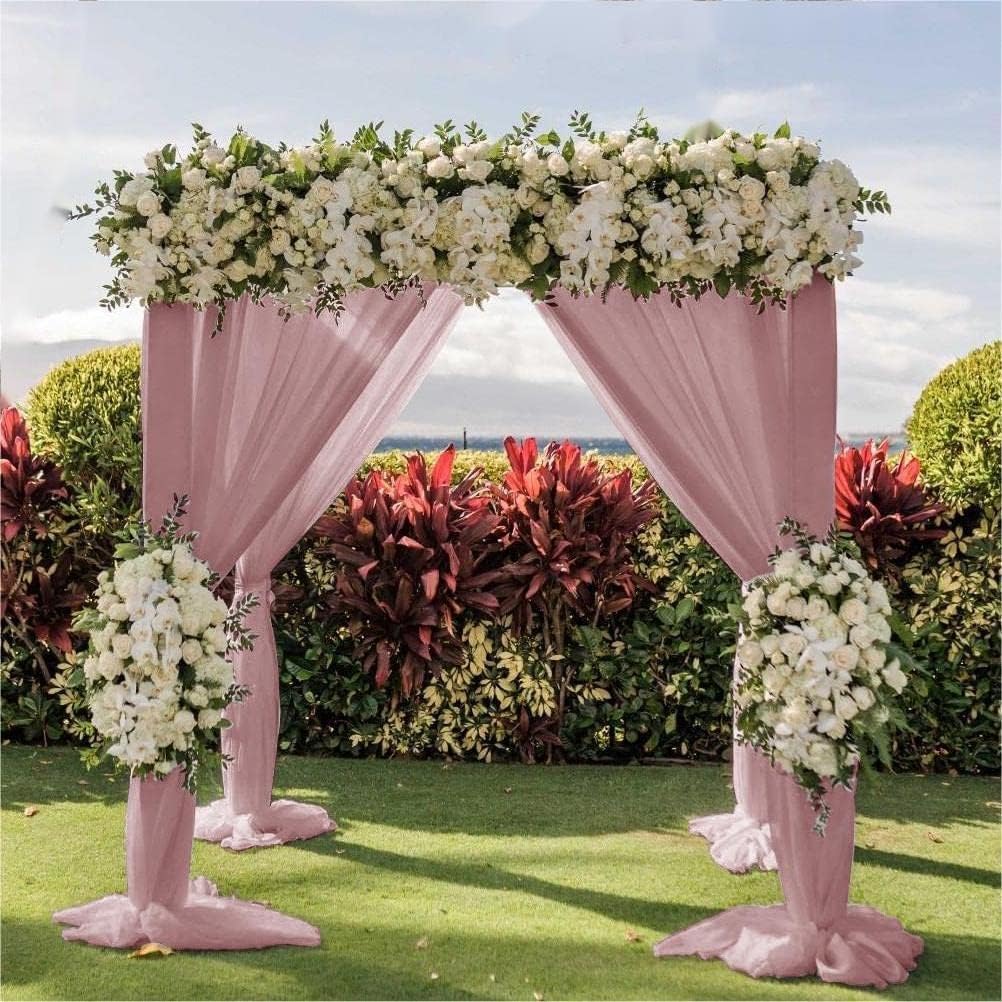 Wedding Arch Draping Fabric 1 Panel 30'' x 18FT Dusty Rose Sheer Chiffon Arch Drapery for Photo