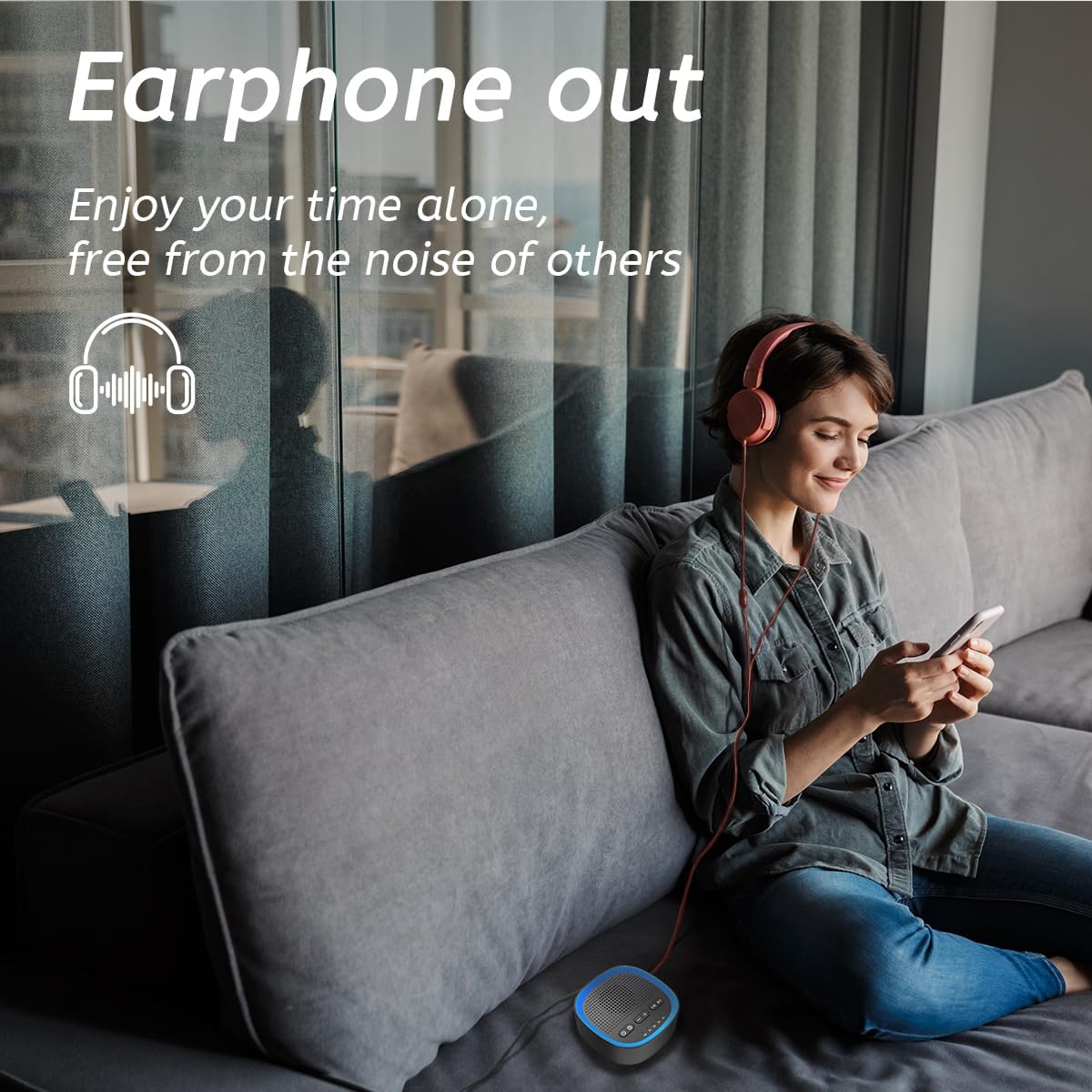Sleep White Noise Sound Machines with 30 Soothing Sounds 3.5 mm Headphone Jack 5 Timer Settings 32
