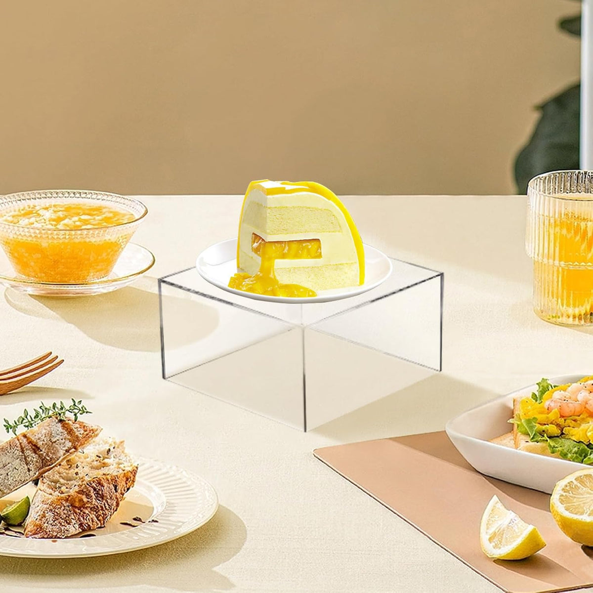 6 Pcs 3 Size Acrylic Cube Display Risers Acrylic Boxes Dessert Display Nesting Cubes, Buffet Risers