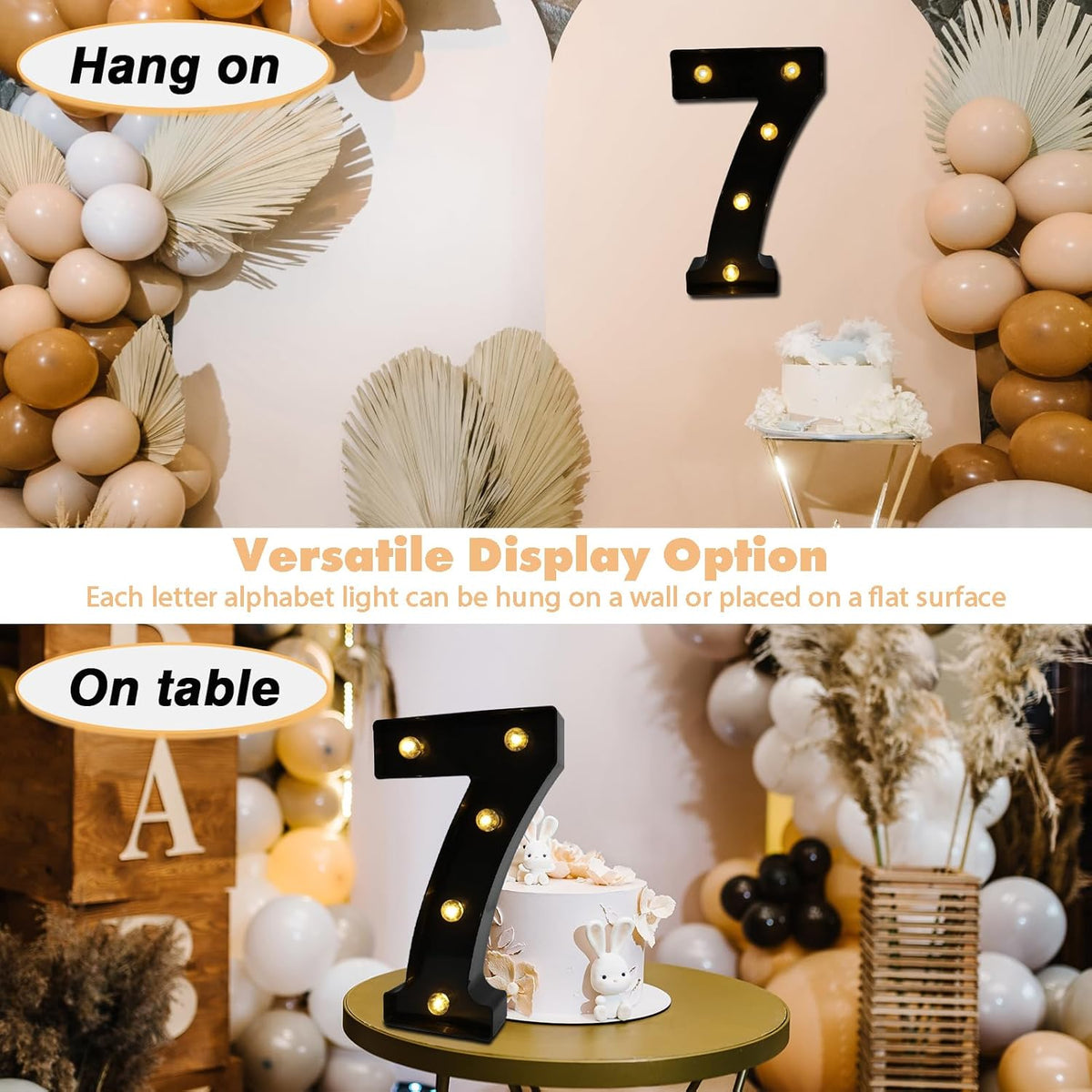 LED Marquee Numbers, 8.58 Inch Led Light Up Numbers for Party, Small Light Up Letters, Battery
