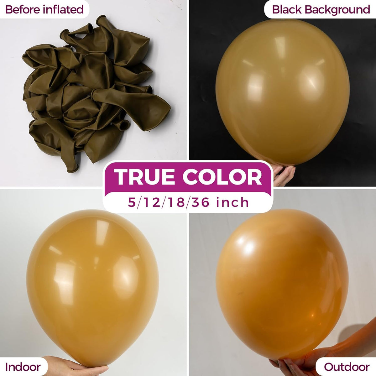 Bezente Brown Balloons Latex Party Balloons - 150 Pack 5 inch Matte Small Light Brown Helium