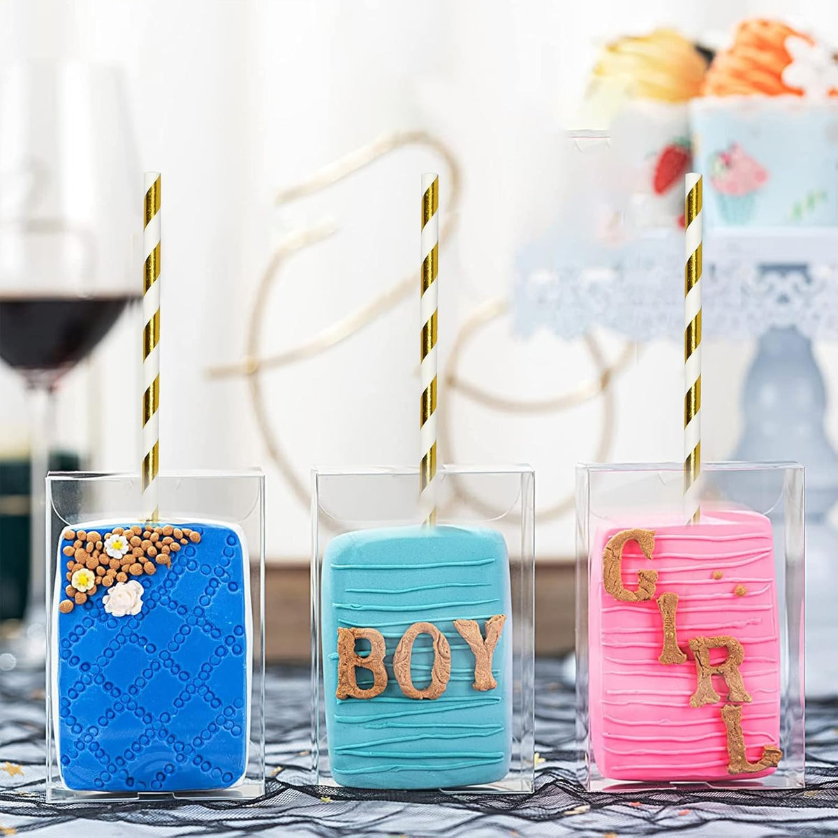 7.75 inch Gold/White Striped Paper Straws for Drinking 100 Counts for Bar, Restaurant, Wedding