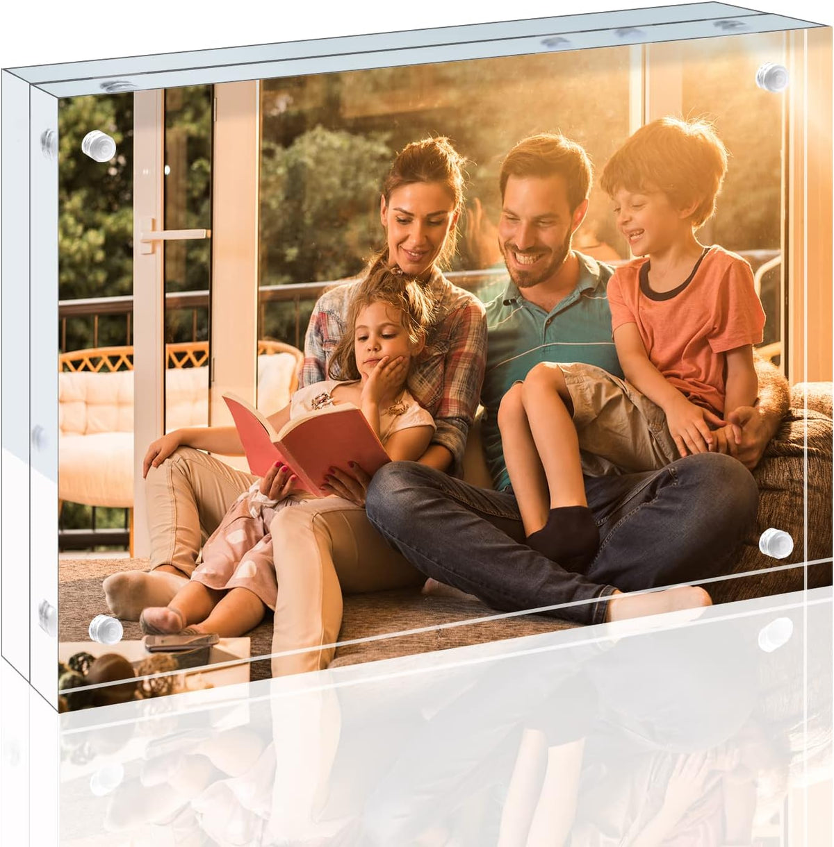 Egofine 4x6 Acrylic Frame, 20mm Thicker Frameless Clear Picture Frame, Double Sided Magnetic