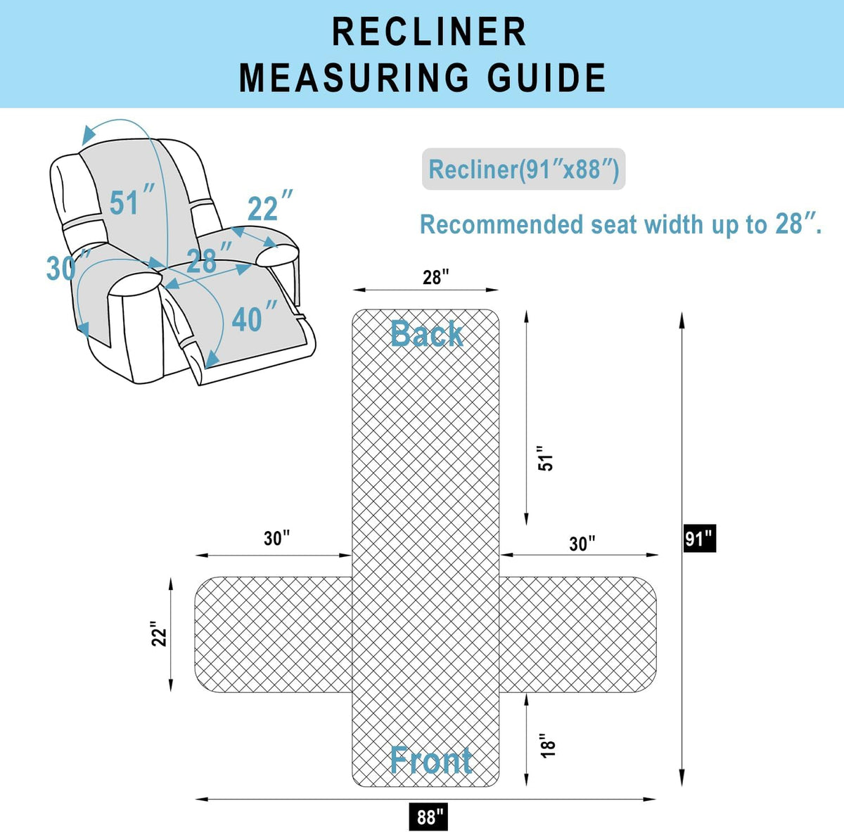 Recliner Chair Covers Reversible Sofa Cover Couch Cover for Pets Lazy Boy Furniture
