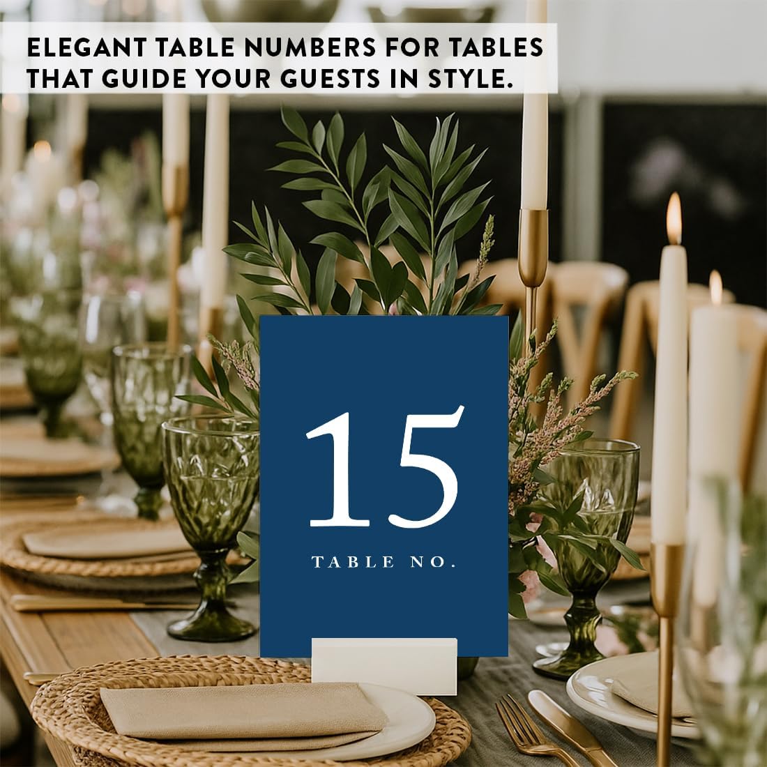 Andaz Press Table Numbers 1-20 On Perforated Paper, Navy Blue, 4X6-Inch Single Sided Sign, 1-Set
