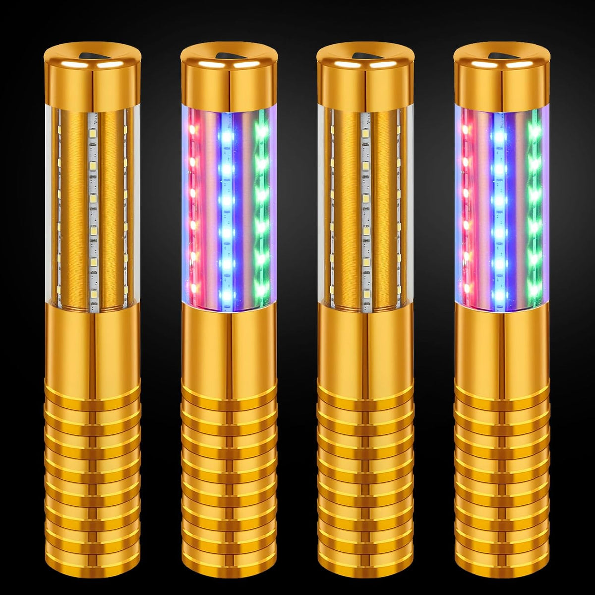 4 Pieces RGB LED Strobe Baton Light Rechargeable Bottle Service Sparklers Stick Reusable Champagne