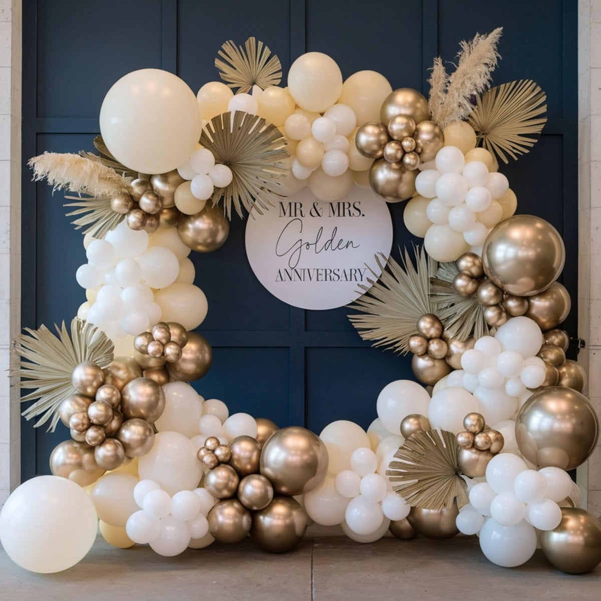 Gold and White Balloons, 12 Inch Gold Balloons, Nude Metallic Champagne Gold Balloons, Pearl White