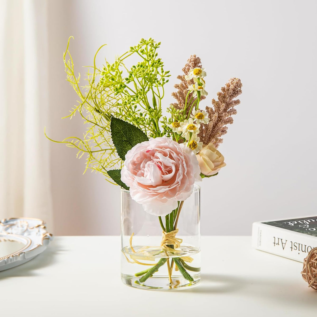 12pcs Glass Cylinder Vases for Centerpieces - 4 Inch Small Flower Vase for Wedding Decorations