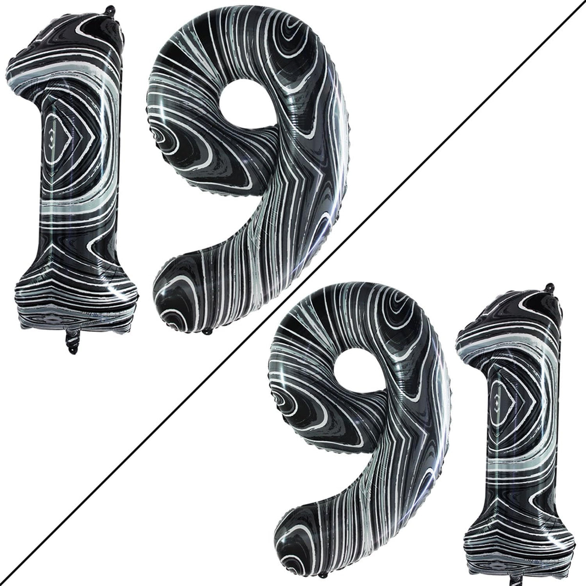 GOER Number 19 Balloons for 19th Birthday Sweet 19 Party Decorations,42 Inch Jumbo Foil Helium 91
