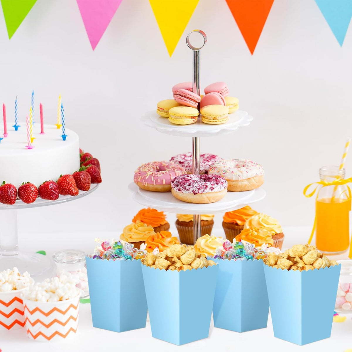200 Pcs Popcorn Boxes Mini Paper Popcorn Box Cardboard Popcorn Container for Party Disposable Snack