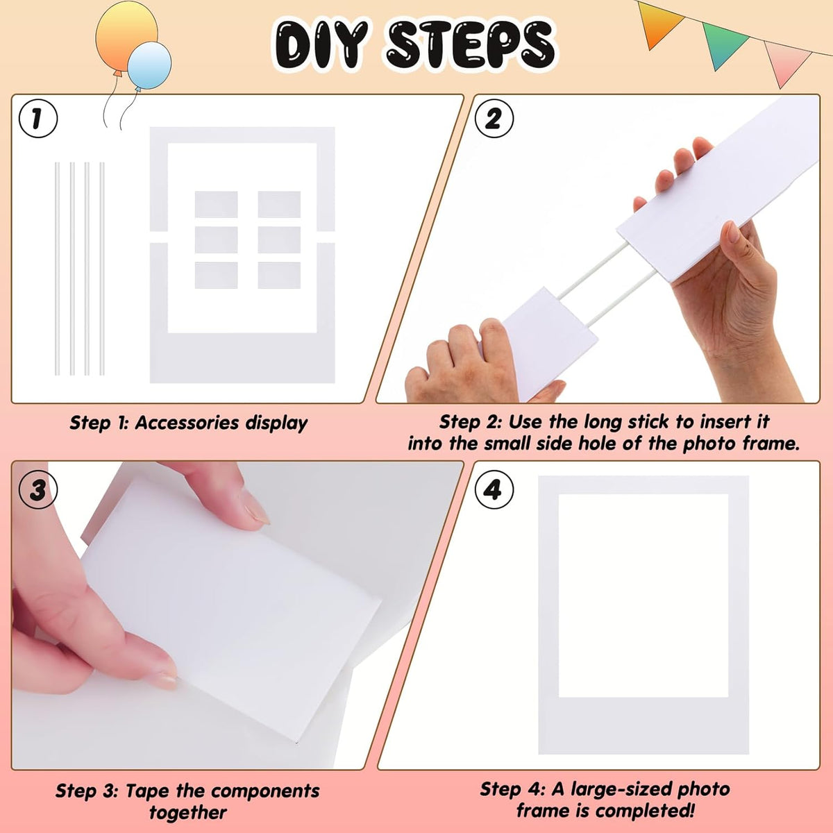 32 x 24 Inch Large Blank DIY Photo Booth Props Picture Frame Party Frame DIY Photo Booth Props