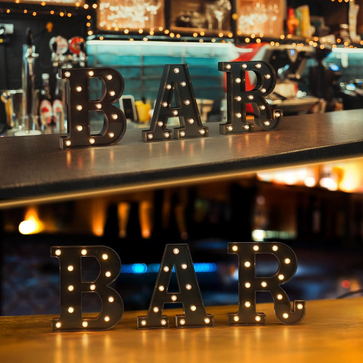 Foaky Black LED Letter Lights for Room Decor - Bedroom Wall Decor, Alphabet Lights for Home