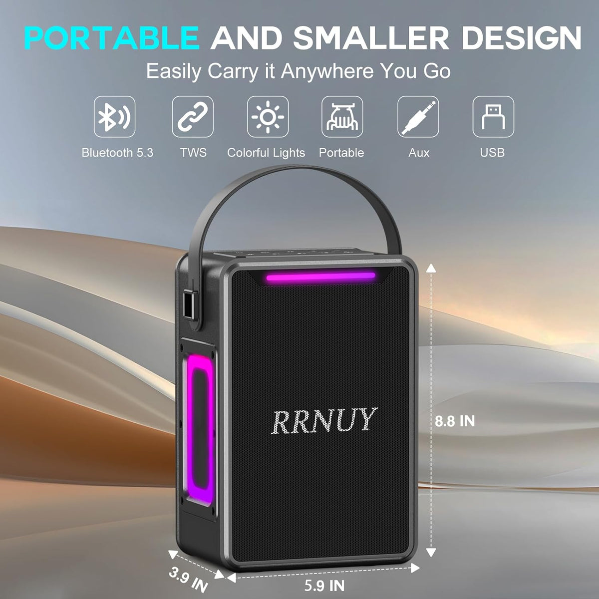 Portable Bluetooth Speaker 60W IPX6 Waterproof Wireless Speakers with Deep Bass, TWS Pairing, DSP