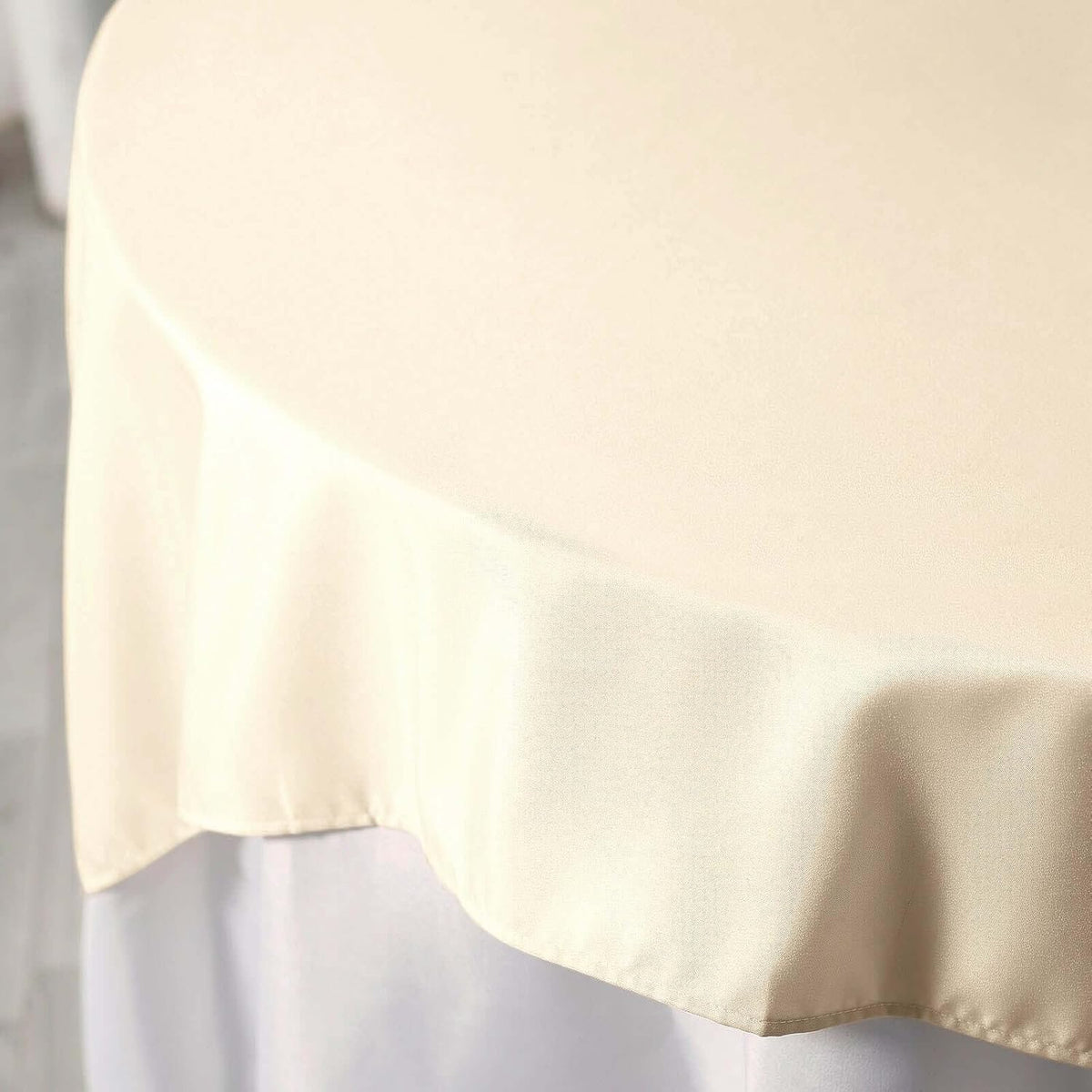 Efavormart 70" Square Linens Beige Wholesale Linens Polyester Square Linen Tablecloth for Wedding