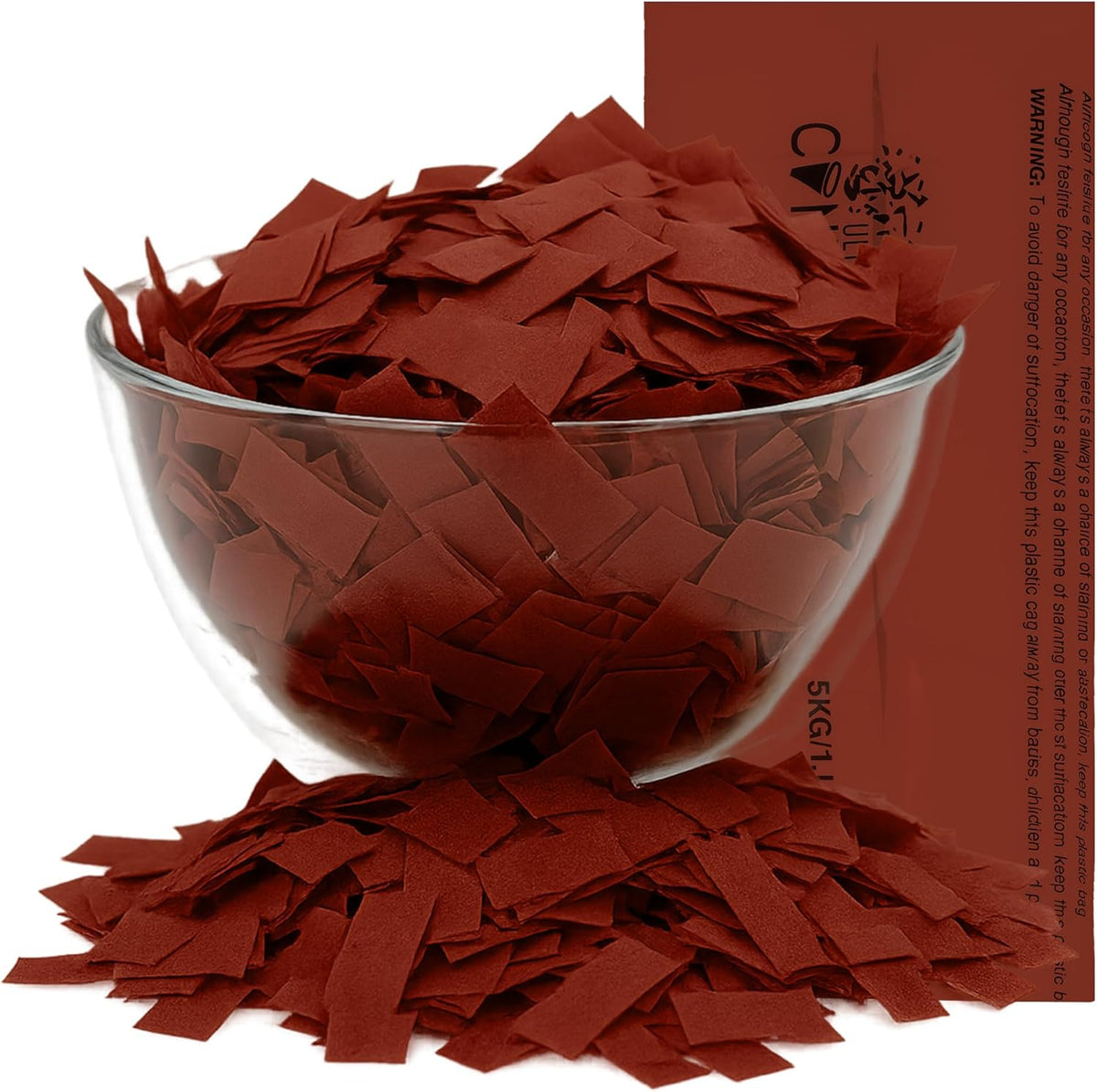 Rectangular Biodegradable Confetti - Maroon Fluttering Tissue Paper Confetti for Cannon and