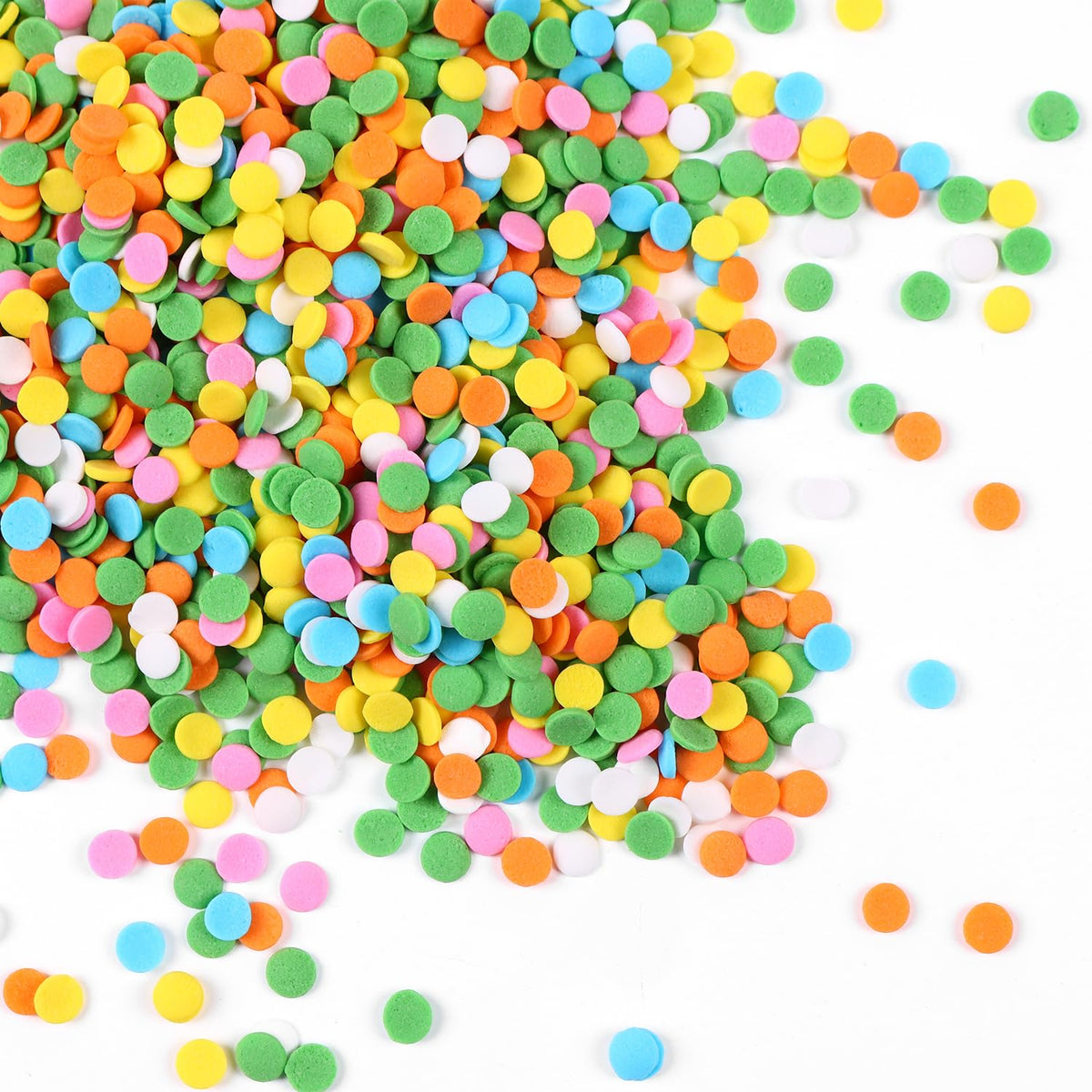Edible Spring Confetti Sprinkles, Rainbow Sprinkles for Cake Decorating, Funfetti Sprinkles, Round