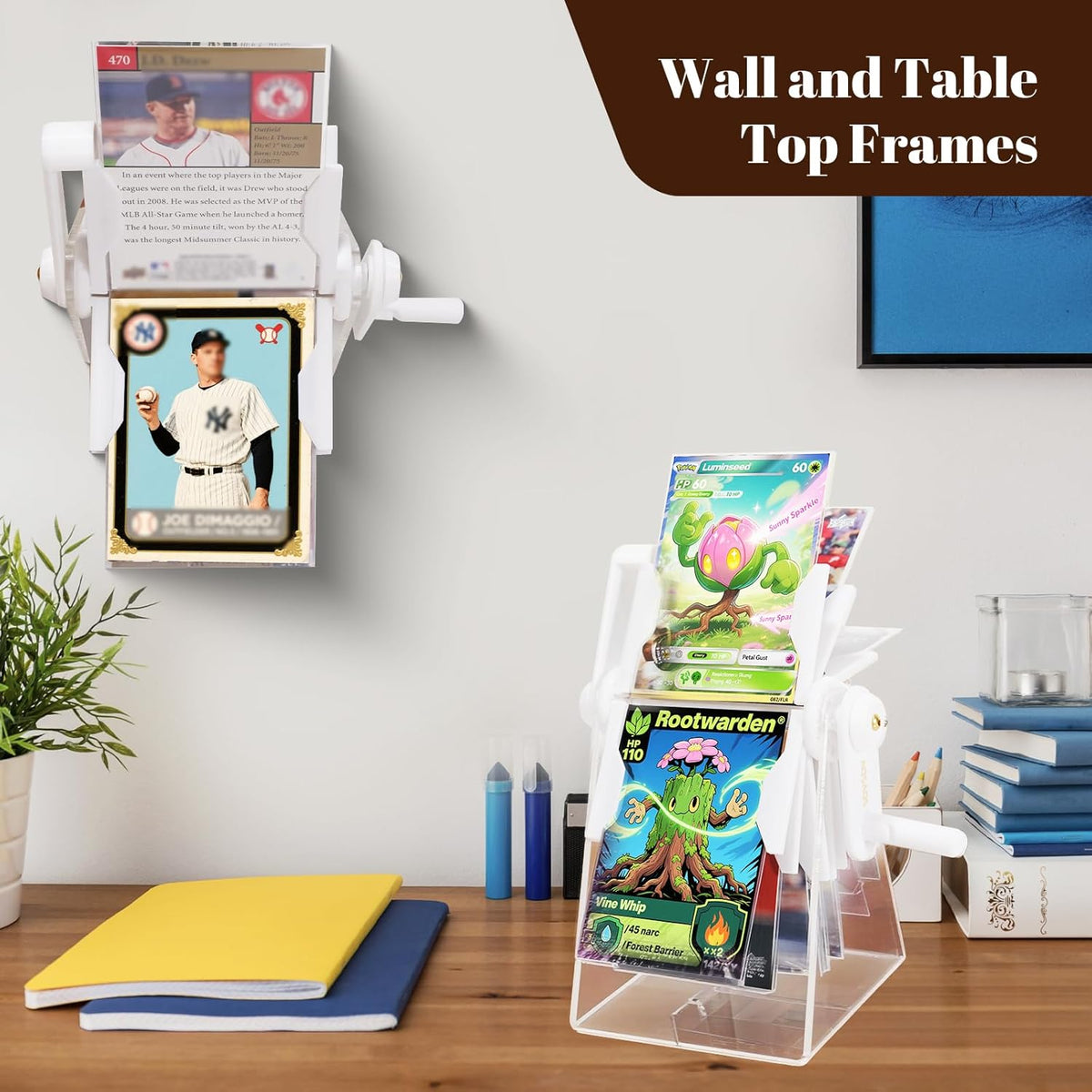 24-Slot Card Flip Book Display Stand,Trading Card Holder with Clear Protector for Gaming Cards