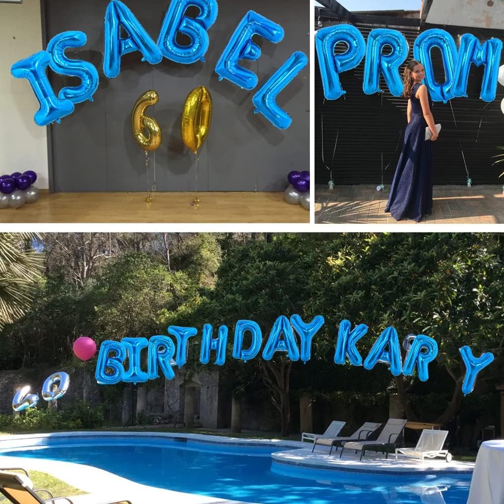 TONIFUL 40 Inch Large Blue Letter A Foil Balloons Alphabet Balloons