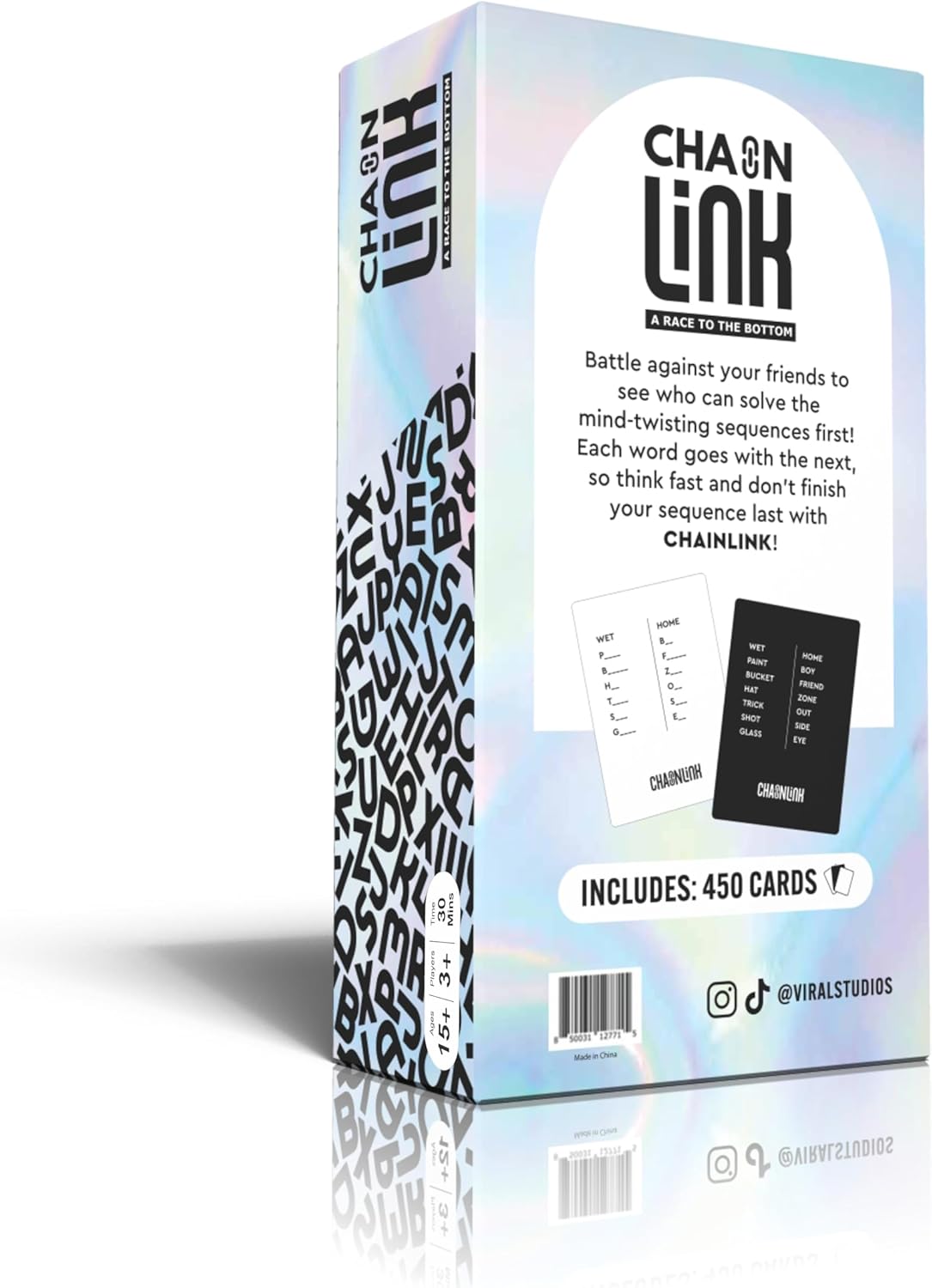 Viral Studios Chainlink - Guess The Sequence Party Game, Fast Paced Word Game for Adults & Kids