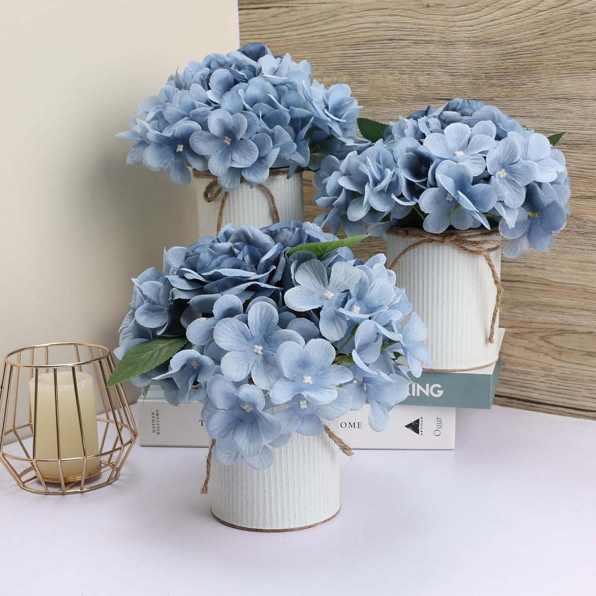 Flower Table Centerpieces - Set of 6 Floral Arrangement Artificial Wedding Hydrangeas Floral