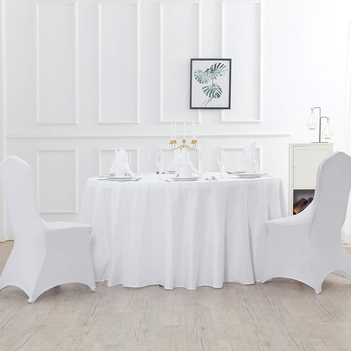 60 inch Round Tablecloth Washable Polyester Table Cloth Decorative Table Cover for Wedding Party