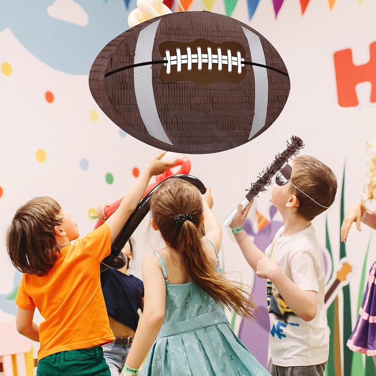 Football Pinata with Pinata Stick & Hanging Football Party Decorations Footballs Games for Boys