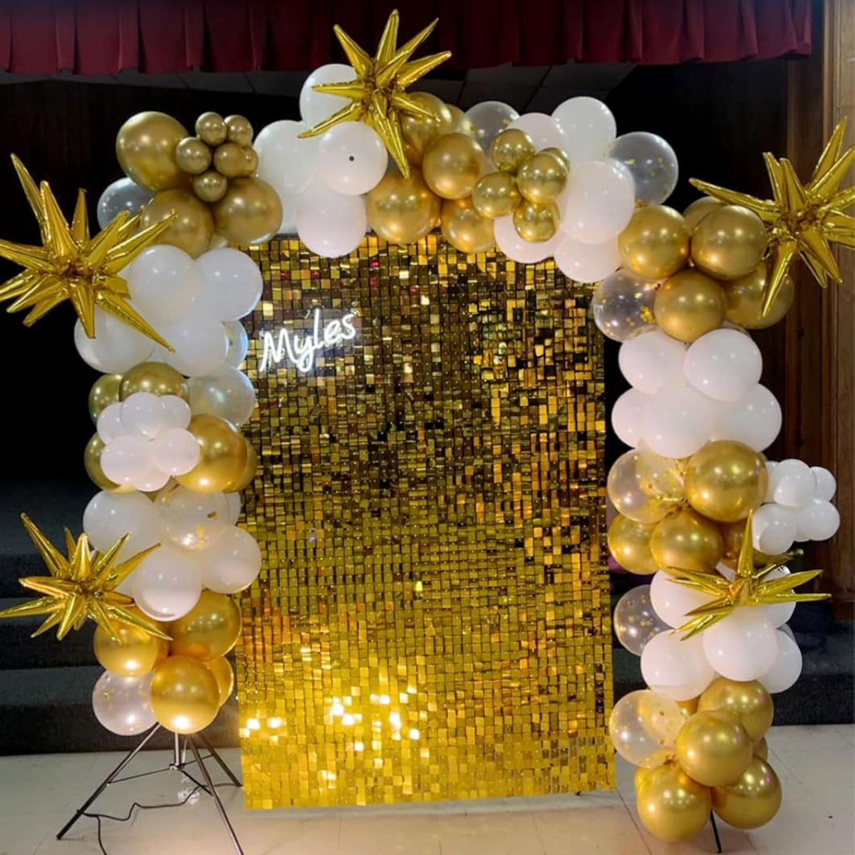 Balloons White and Gold, 60 Packs 12 Inch Metallic Gold Balloons Pearl White Latex Balloon Gold