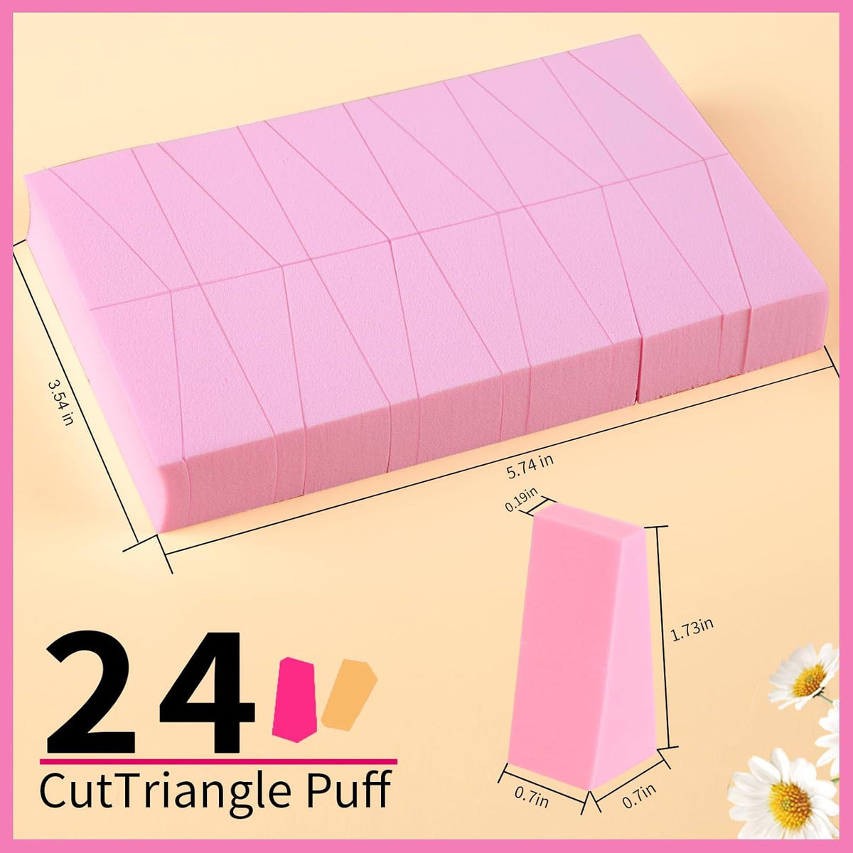 Teenitor 48 Pieces Makeup Sponge Blender For Face Curve Blending, Latex Free Small Wedge Shaped