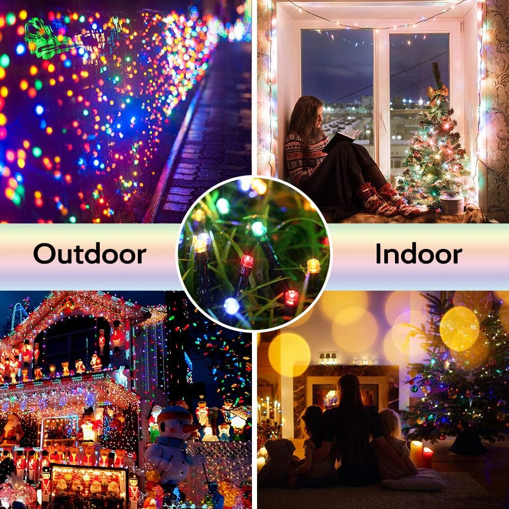 Toodour Solar Christmas Lights, 72ft 200 LED 8 Modes Outdoor Christmas String Lights, Waterproof
