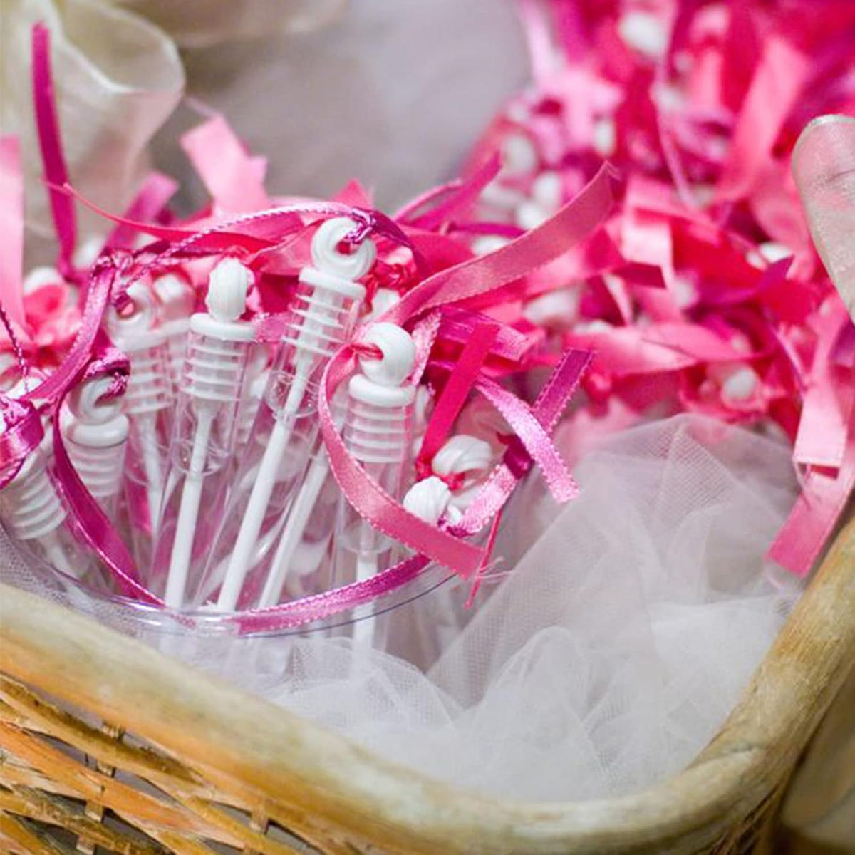 300 Pack Mini White Bubble Wand Party Favors, Perfect Bubble Stick Bulk Toy For Weddings Reception