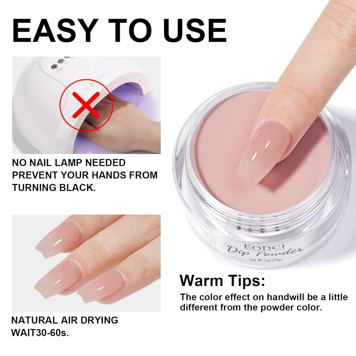Long Lasting Nail Dip Powder Colors, Lavender Purple Blue Glitter Dipping Powder - No Needed Led