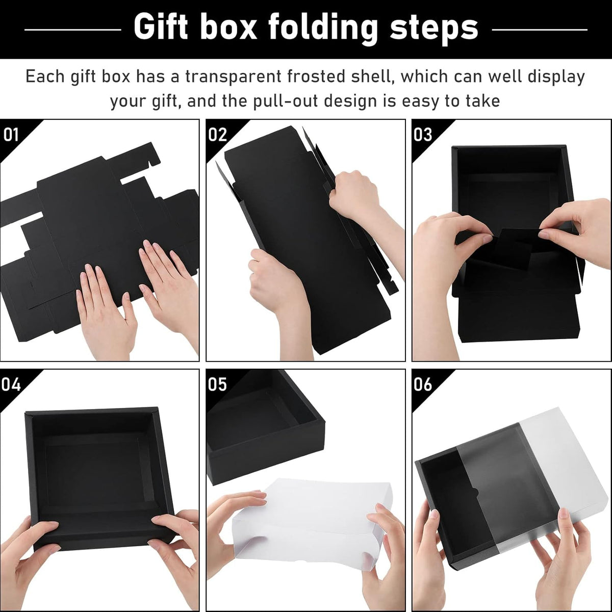 Roowest 50 Sets Kraft Soap Boxes Rectangle Packaging Box with Window Homemade Gift Box with Blank