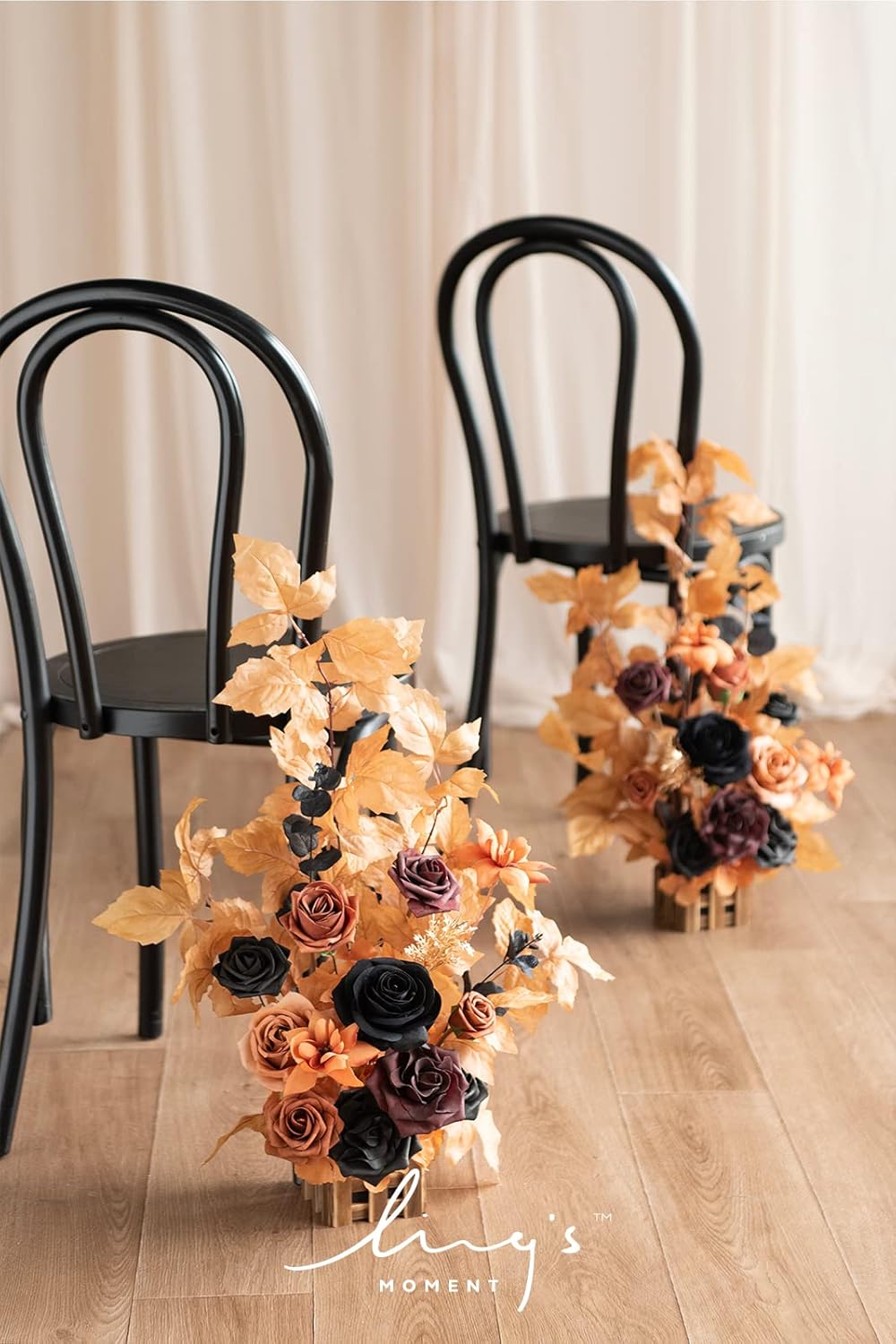 Ling's Moment 17.5" Tall Standing Artificial Flowers Arrangements 4pcs Fall Wedding Aisle Runner