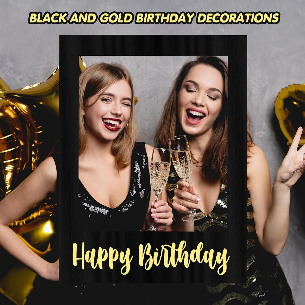 32 x 24 Inch Large Photo Booth Props Picture Frame Happy Birthday Party Frame DIY Cutouts Photo