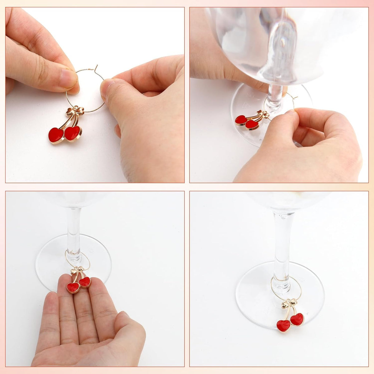 Wine Glass Charms Wine Charms for Stem Glasses Glass Markers Identifiers Tags for Christmas Tasting