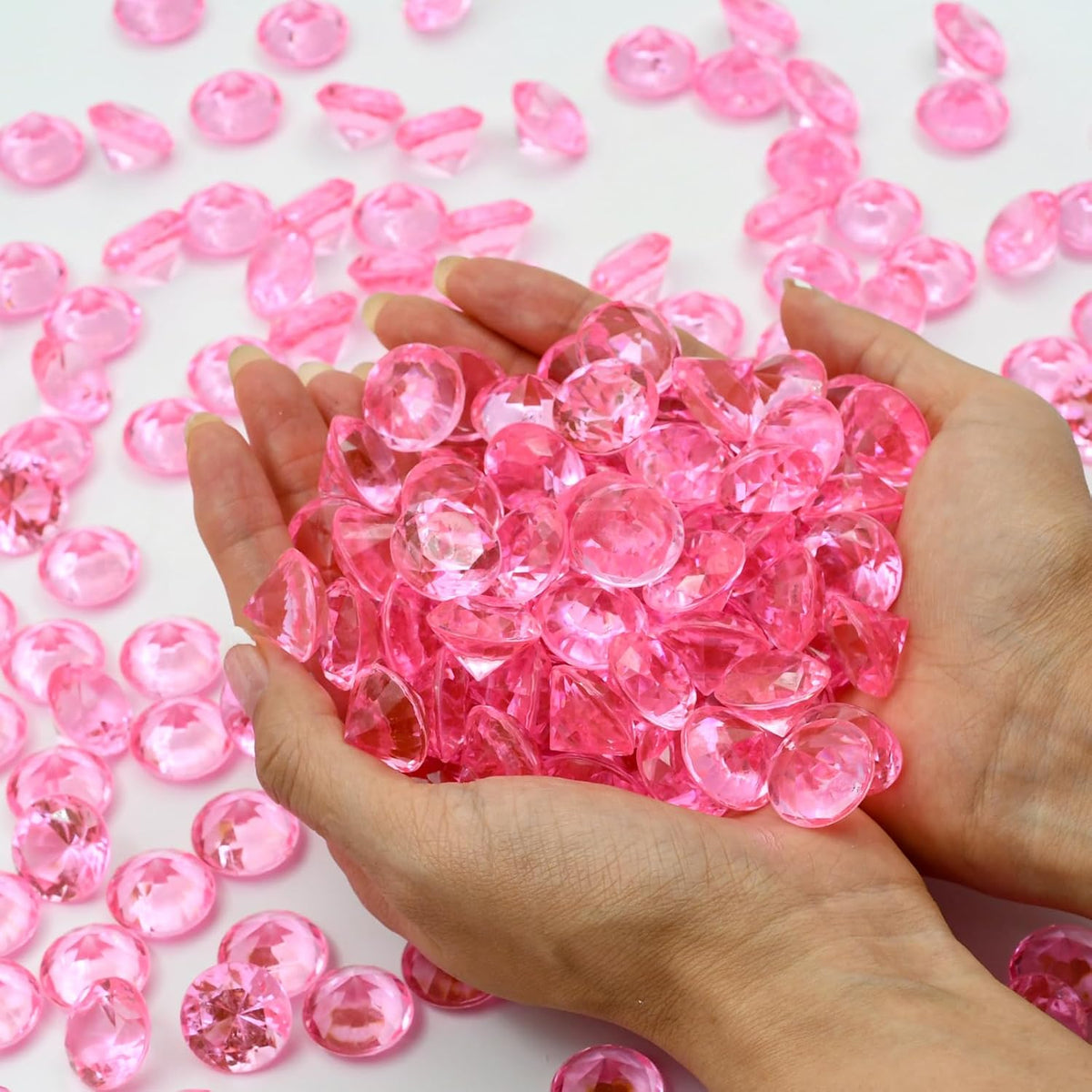 Fake Diamond Christmas Decoration, 280 pcs Pink 20 mm Acrylic Diamond for Table Scatters Vase
