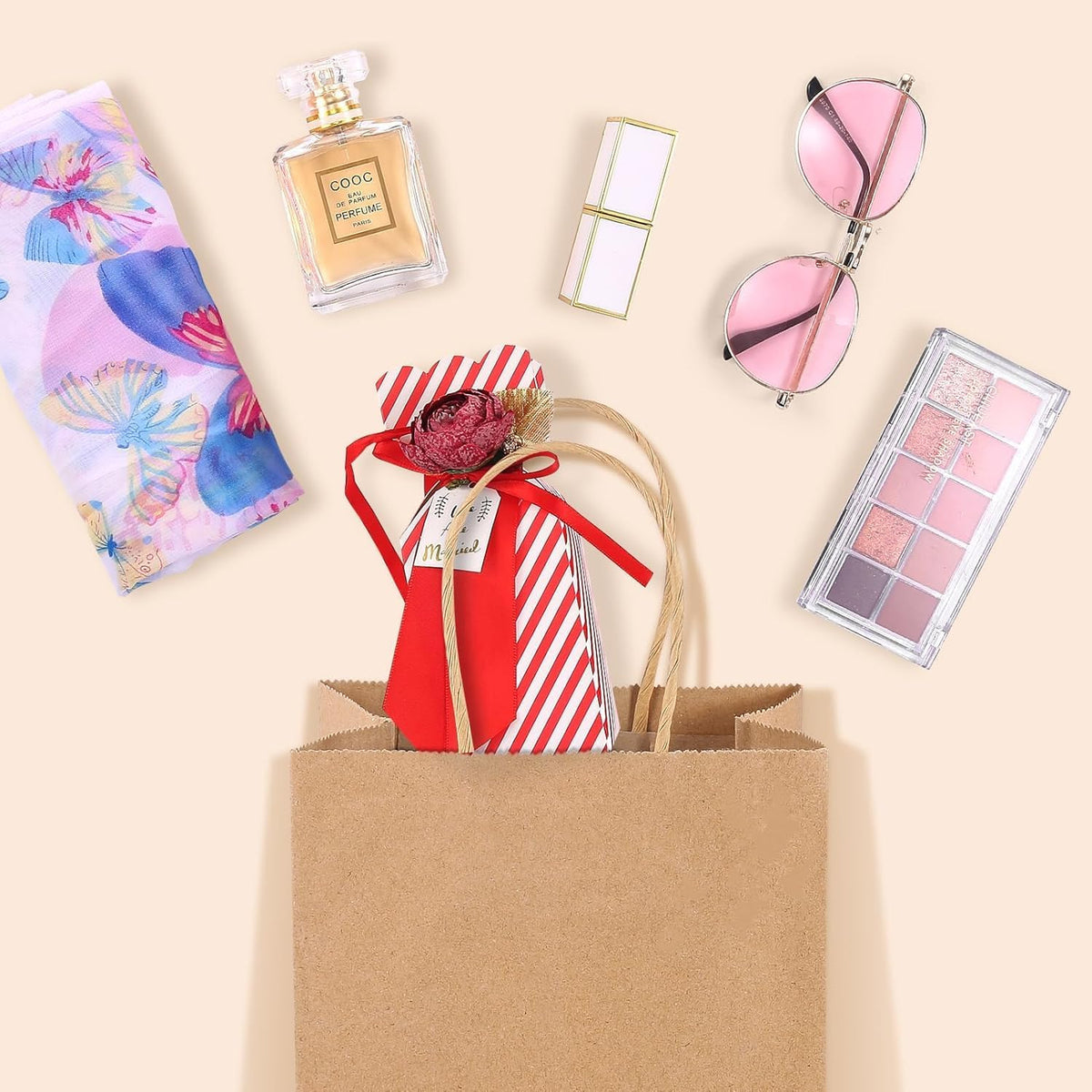 GSSUSA Paper Gift Bags 5.25x3.75x8 Inch 20000 Pack, Valentine's Day Gift Wrap Bags with Handles