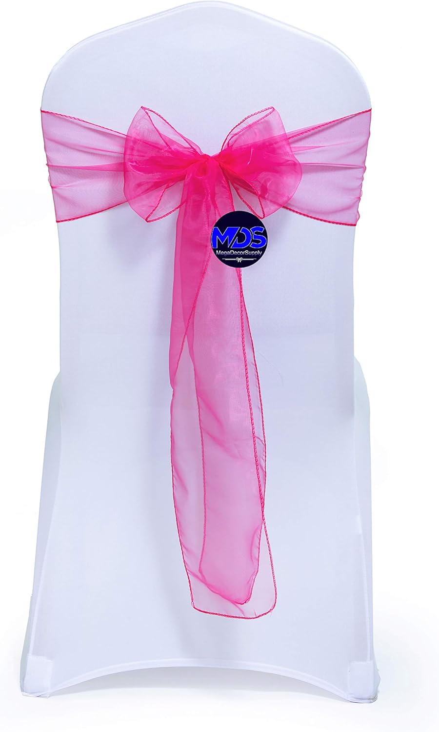 MDS Pack of 75 PCS Organza Chair Sashes Wider Dining Chair Bows Ribbon Tie Back for Wedding Party