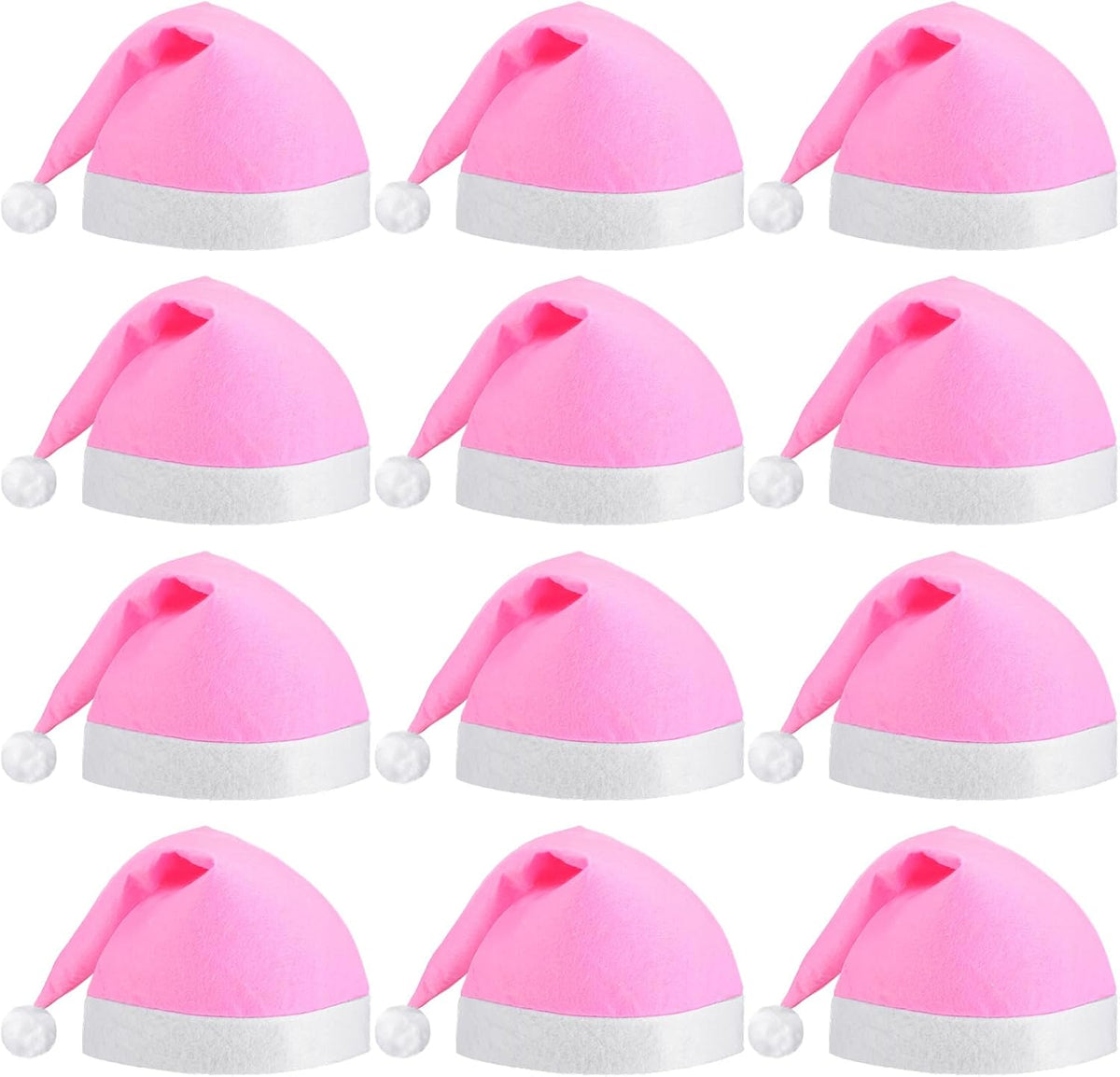 SATINIOR 12 Pieces Santa Hats Christmas Non Woven Fabric Hat for Holidays Xmas Party Supplies