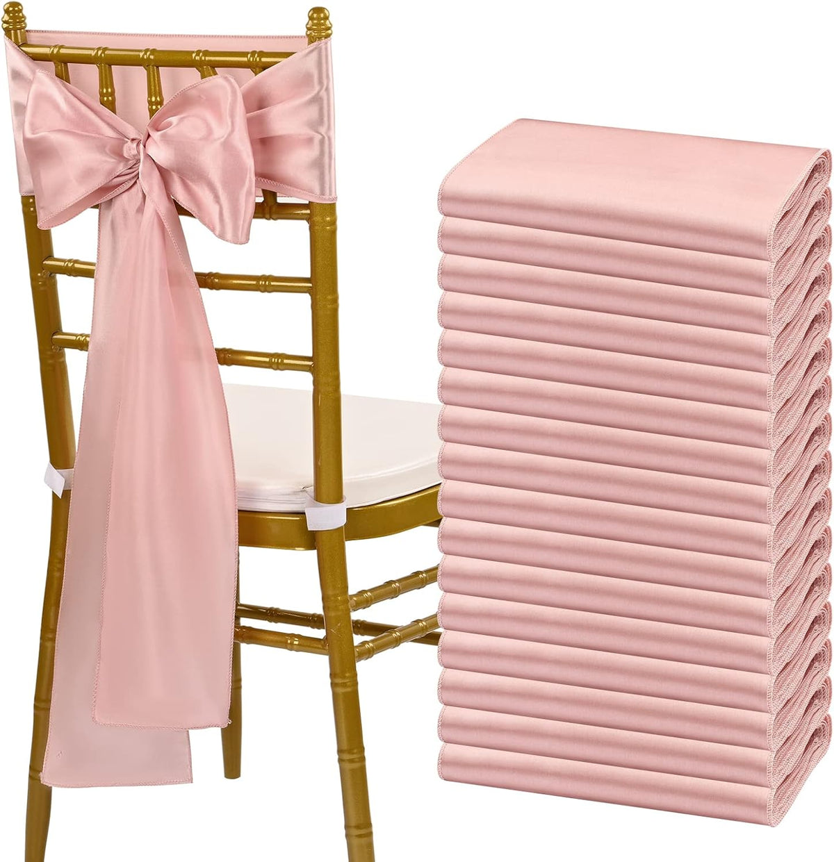 fani 60 PCS Satin Chair Sashes Bows Universal Chair Cover for Wedding Reception Restaurant