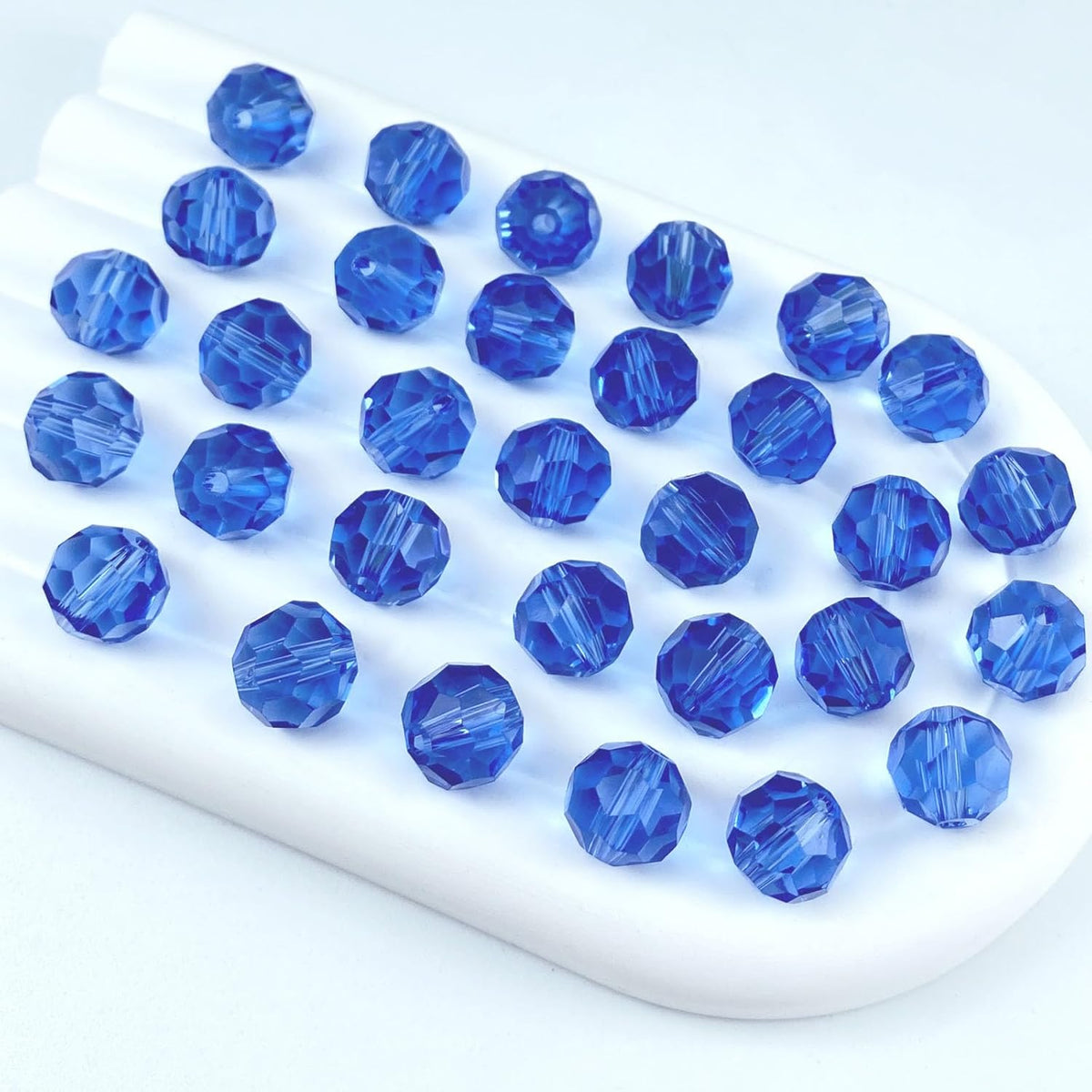 200 PCS 6mm Crystal Glass Beads Round Multiple Faceted Loose Spacer Glass Beads for DIY Handcrafte