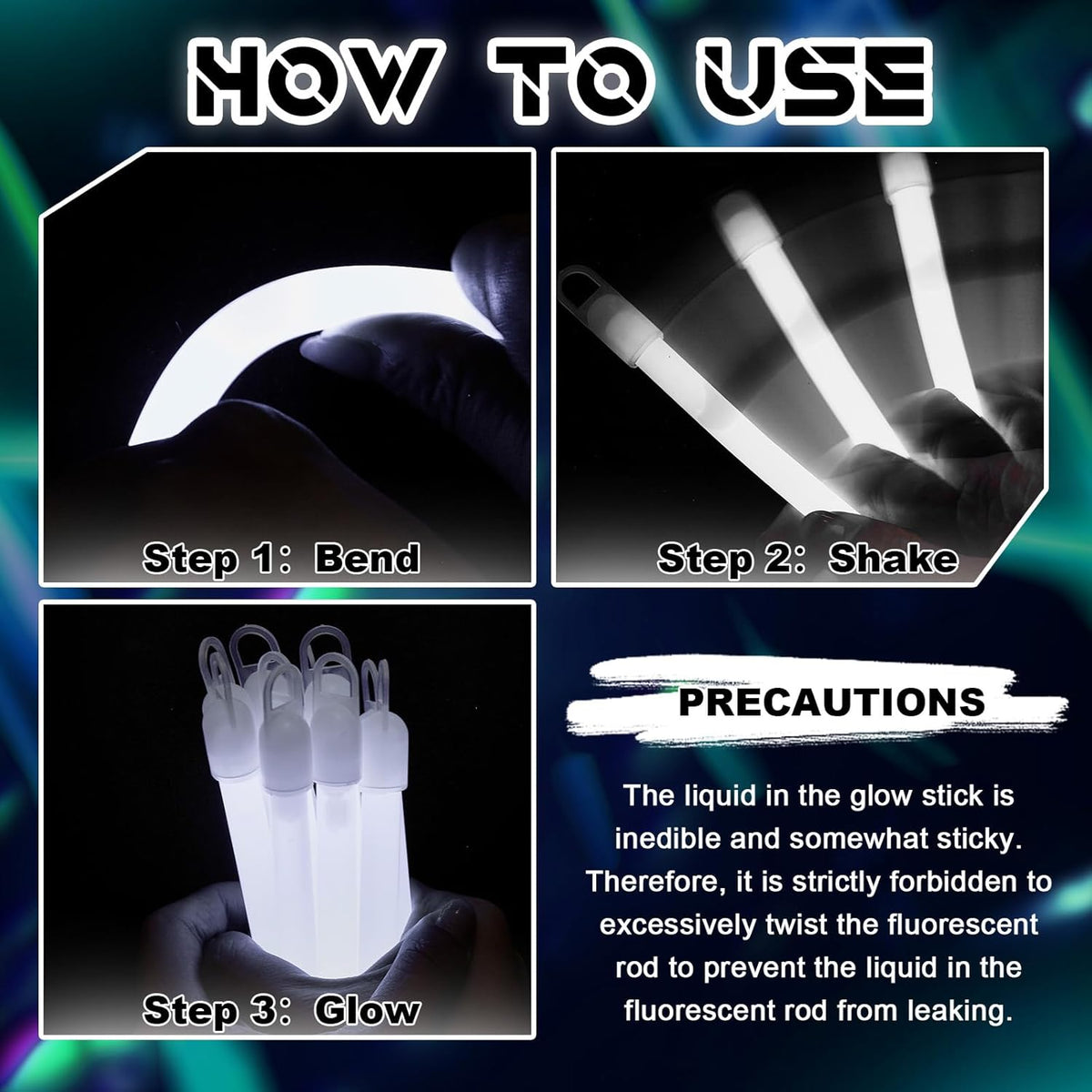 Lewtemi 50 Set 4'' Glow Sticks Bulk, Hallowee Glow in The Dark Party Supplies, Emergency Light