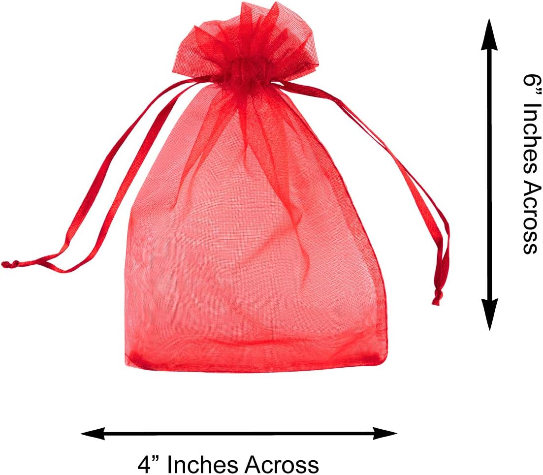 Super Z Outlet 100 Pack 4x6 Inch Mini Sheer Drawstring Organza Transparent Bags Jewelry Sack