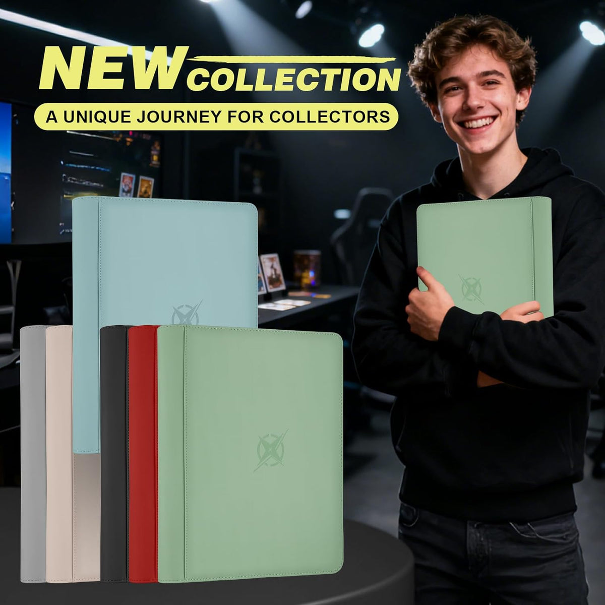 Trading Card Binder, Card Binder 9 Pocket for Trading Cards, Holds 540 Cards, Zippered Premium Card