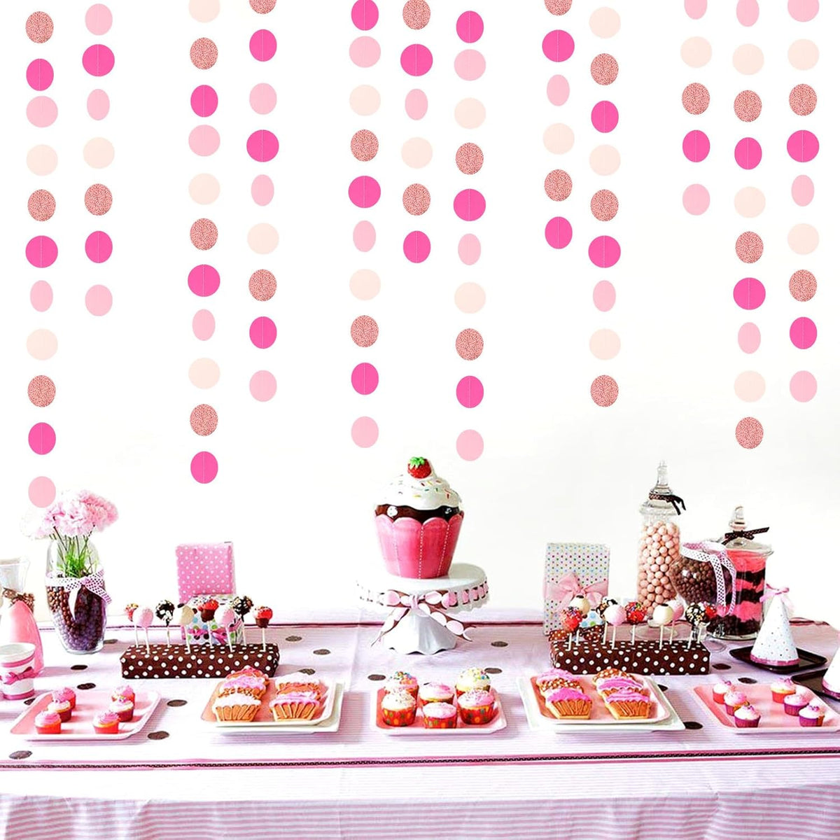 Hot-Pink Rose-Gold Party Decorations Garland - 52ft Wedding Bridal Shower Hanging Decoration