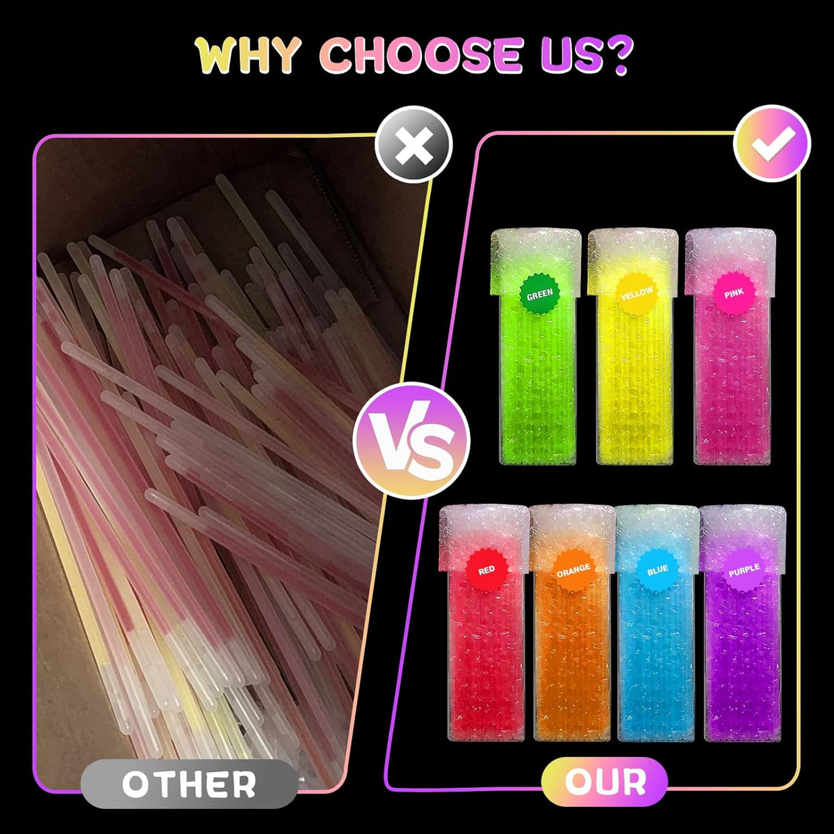 Ultra Bright Halloween Glow Sticks - 500PRO Party Pack with Connectors for Christmas, Neon Birthday