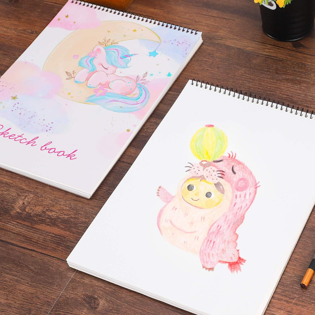 Sketch Book, 100 Pages (50 Sheets), Spiral Bound Artist Sketch Pad, Acid Free Drawing Paper for