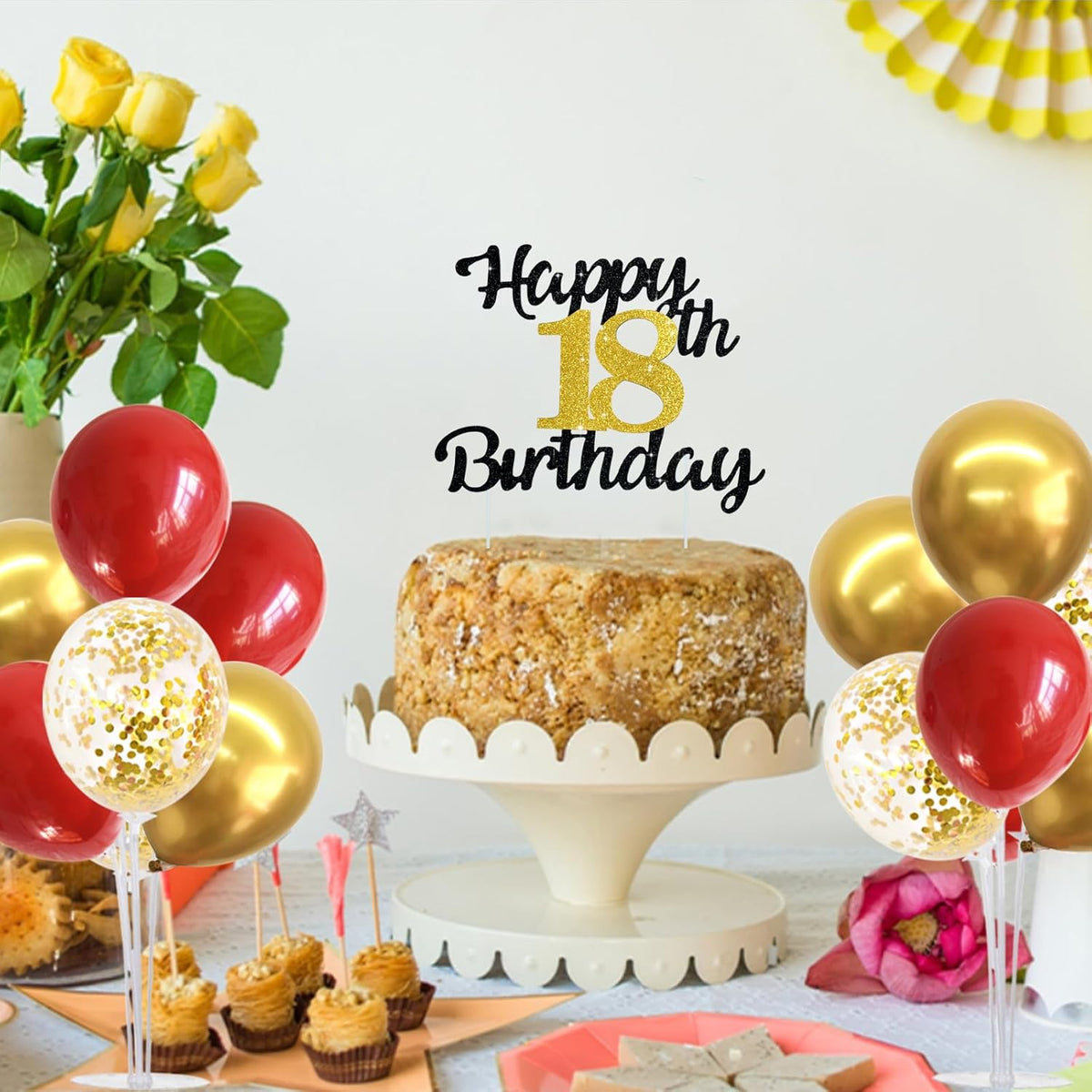 TONIFUL Red and Gold Balloon Stand Kit with Balloons for 2025